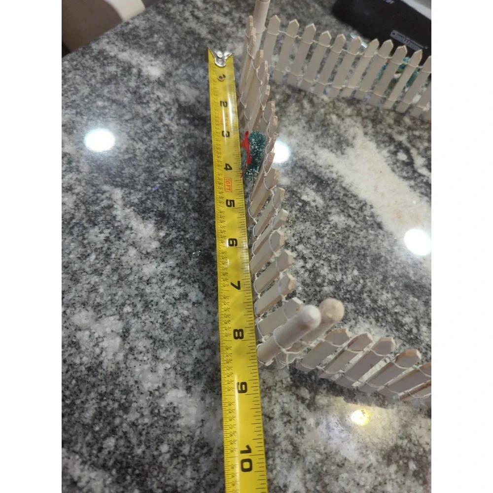 Christmas Village Accessory  White Wood Picket Fence  33